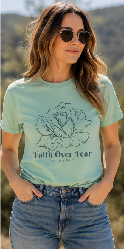 Faith Over Fear Minimalist Christian Tshirt