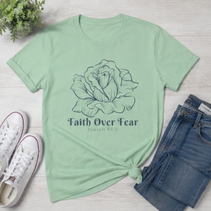 Faith Over Fear Minimalist Christian Tshirt
