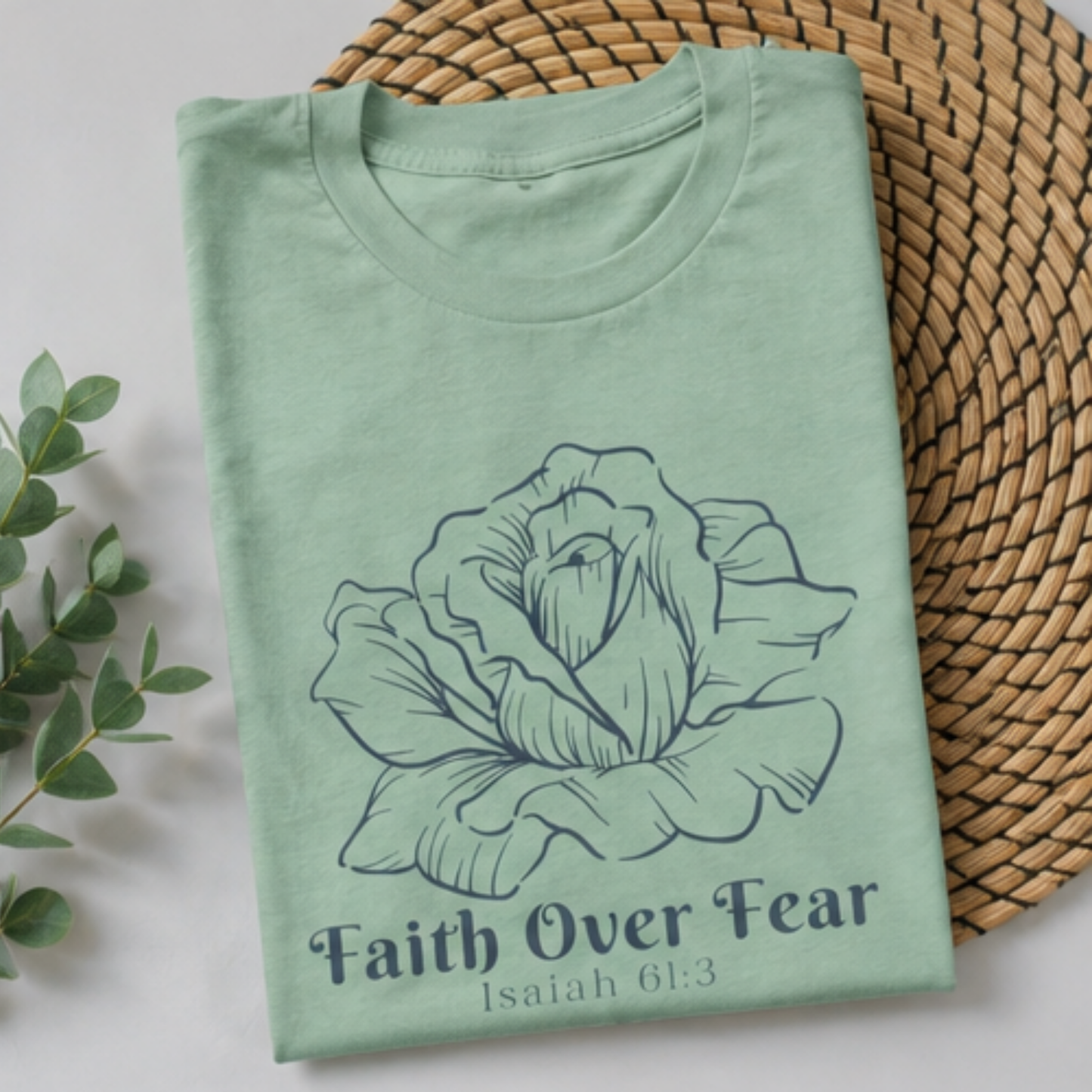 Faith Over Fear Minimalist Christian Tshirt
