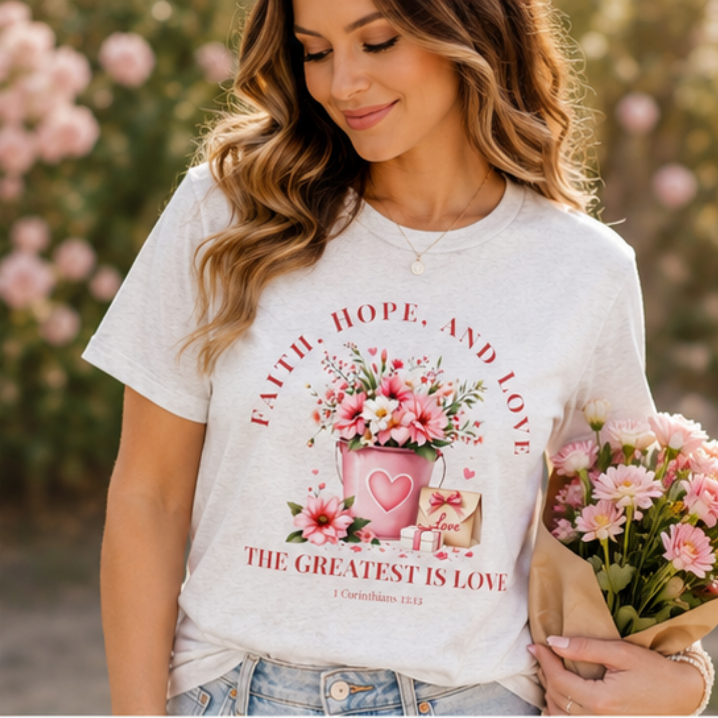 The Greatest is Love, Inspirational Christian Tshirt, Ideal Religious Gift Ideas for Women