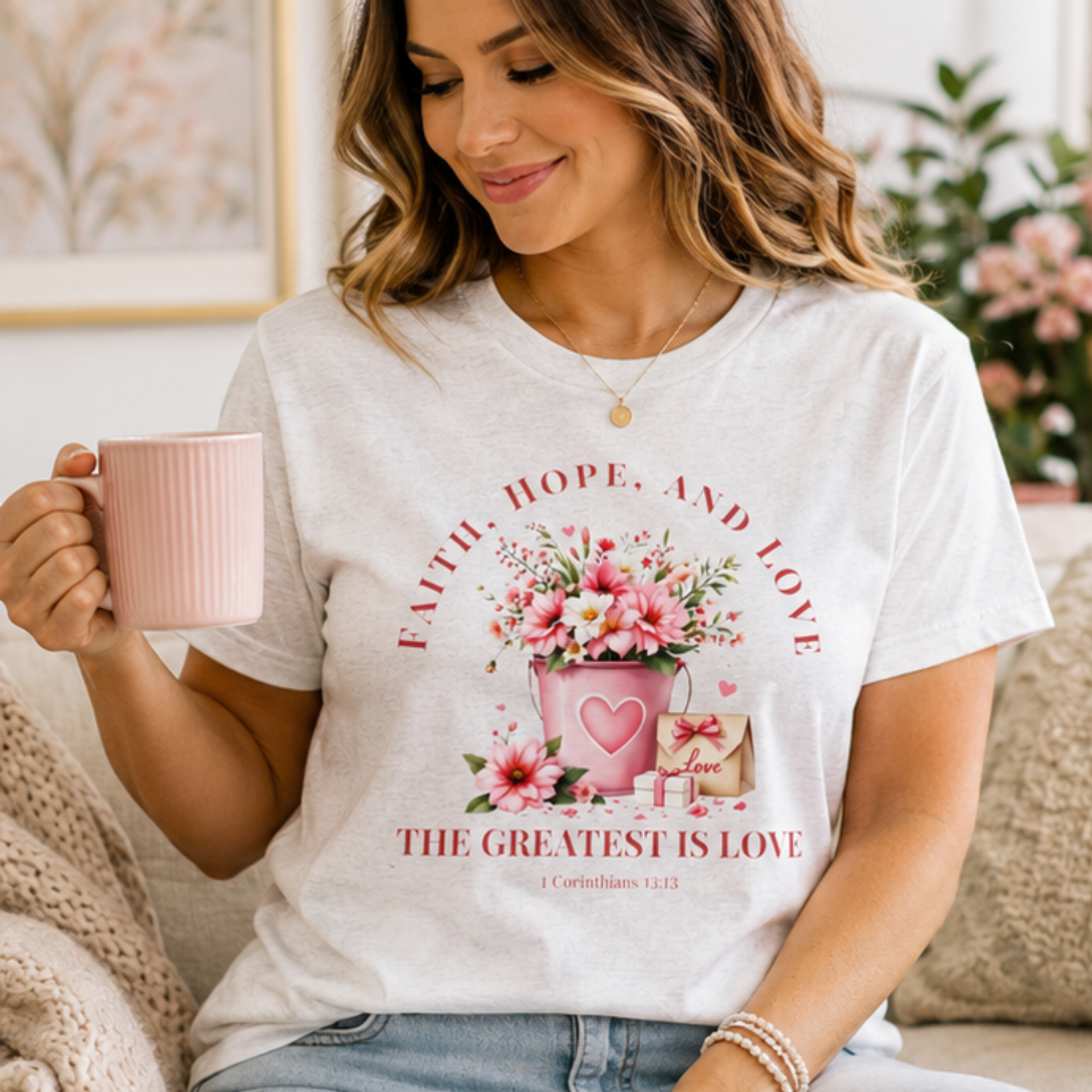 The Greatest is Love, Inspirational Christian Tshirt, Ideal Religious Gift Ideas for Women