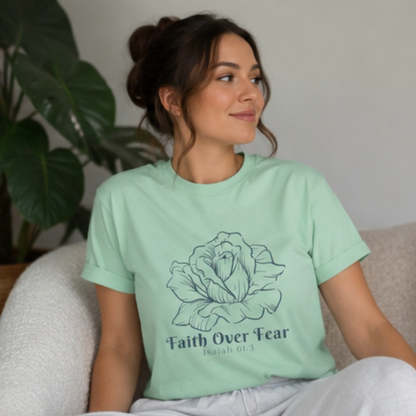 Faith Over Fear Minimalist Christian Tshirt