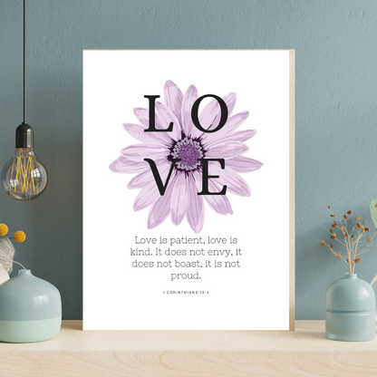 Love Is Christian Wall Art Decor with Scripture Art Prints and Inspirational Wall Art for A Christian Home Canvas Stretched, 1.5''