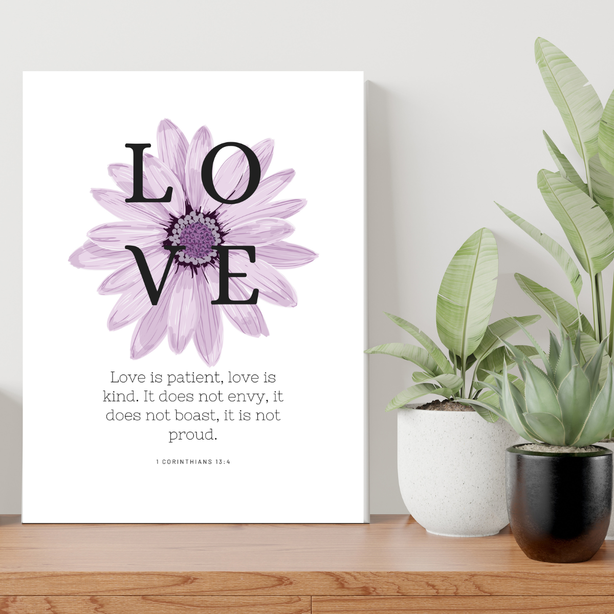 Love Is Christian Wall Art Decor with Scripture Art Prints and Inspirational Wall Art for A Christian Home Canvas Stretched, 1.5''