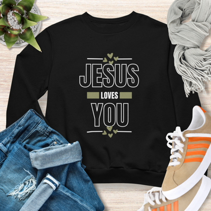 Jesus Loves You Cozy Christian Sweatshirt
