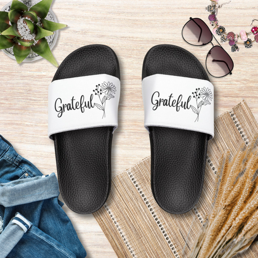 Grateful Sandle Christian Women's Removable Strap Sandals for Christian Mom Slip Sandle Gifts for Christian Mommy Flip Flop with US Flag Graphics