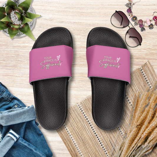 Your Grace is Sufficient Sandle Christian Women's Removable Strap Sandals for Christian Mom Slip Sandle Gifts for Christian Mommy Flip Flop with US Flag Graphics