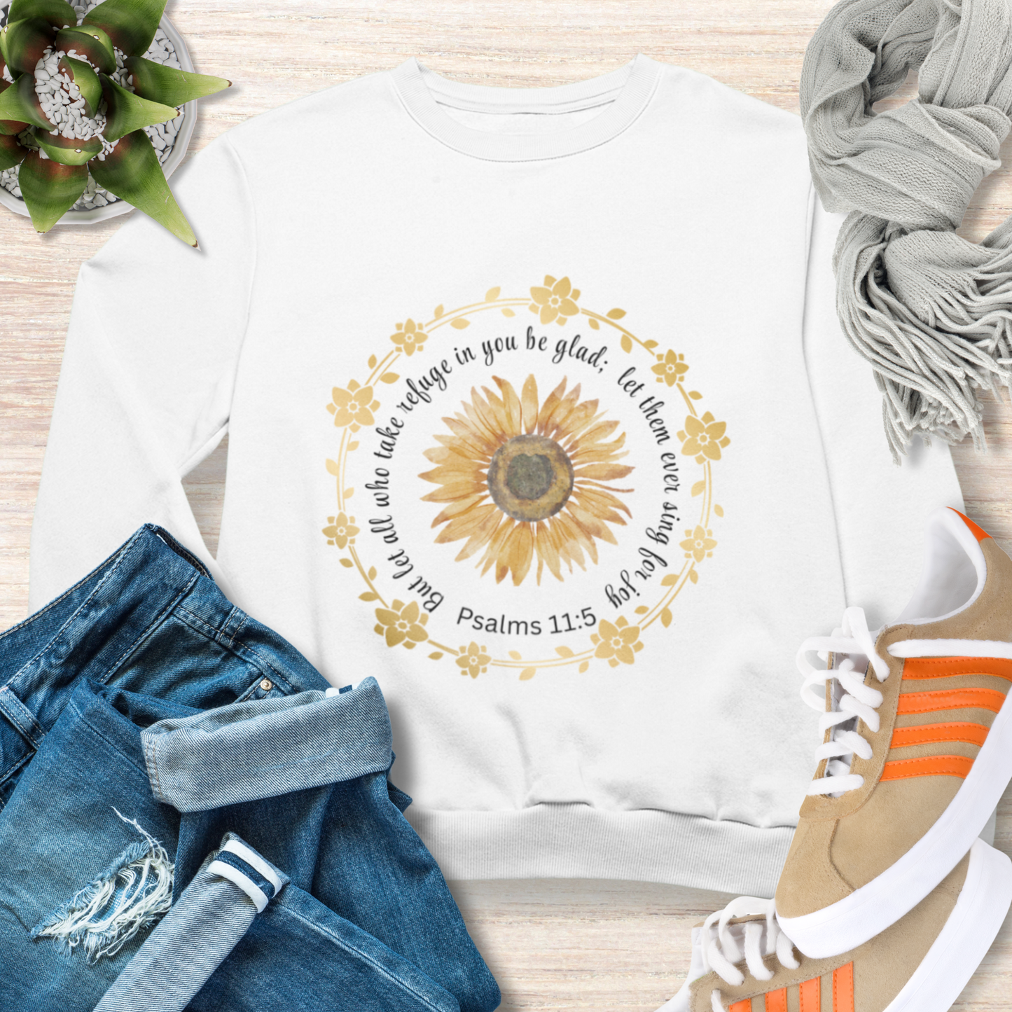 God is My Refuge Sweatshirt Cozy Christian Sweatshirt