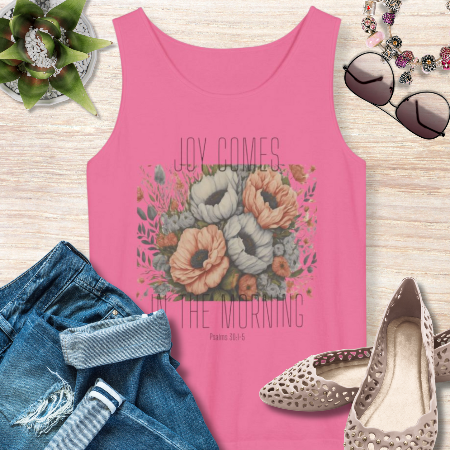 Joy Comes in The Morning Christian Tank Top