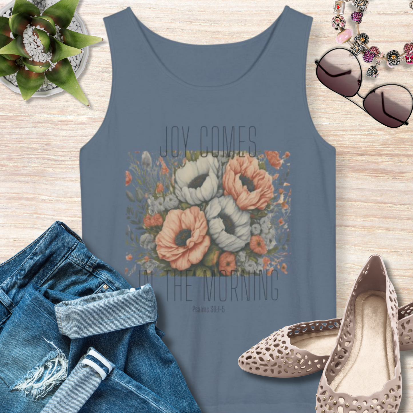Joy Comes in The Morning Christian Tank Top