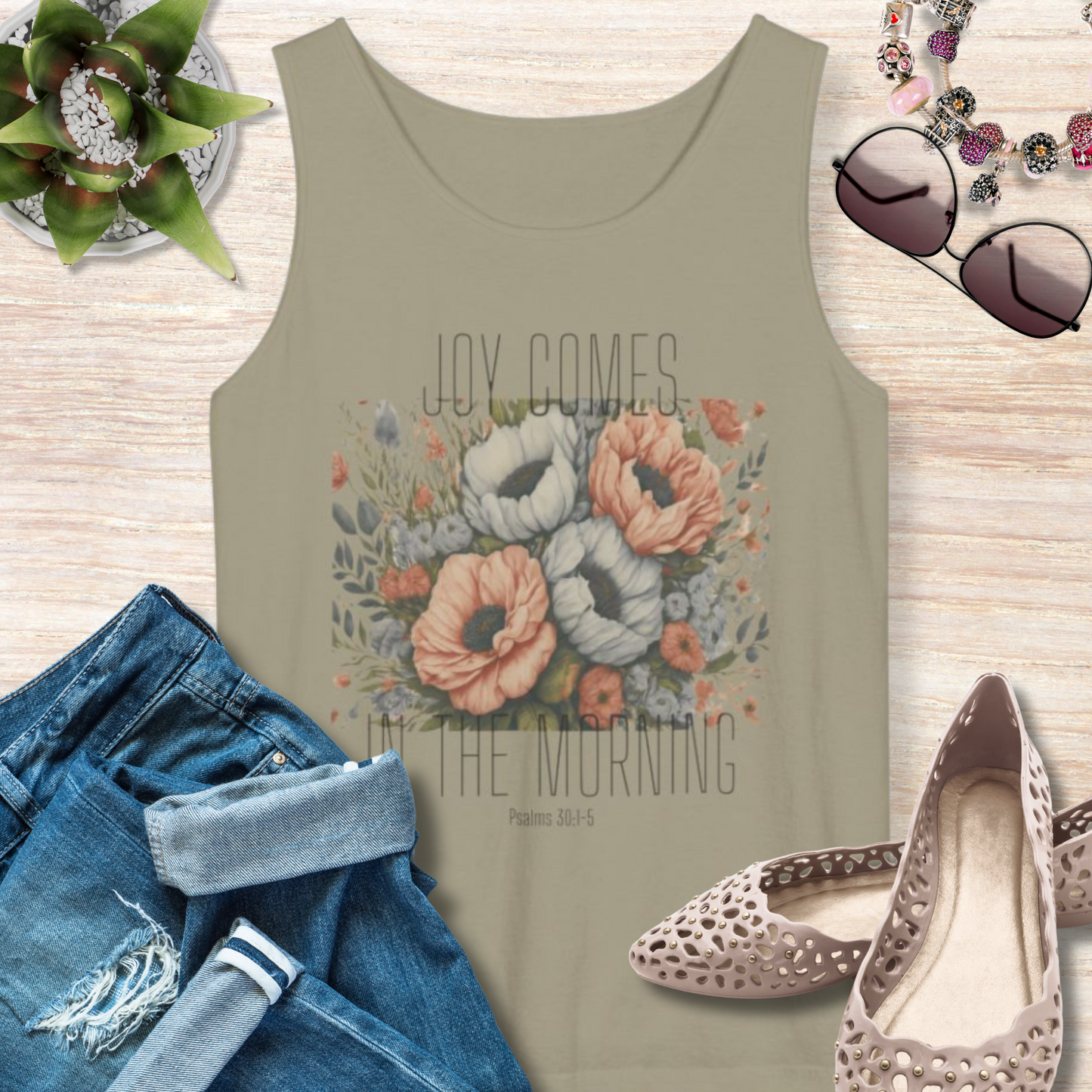 Joy Comes in The Morning Christian Tank Top