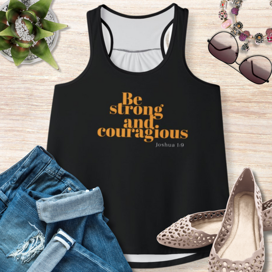 Be Strong and Courageous Tank Top for Christian Women Tank Top for Summer Christian Mom Tank Top with Bible Verse Tank Top Christian Gifts for Women