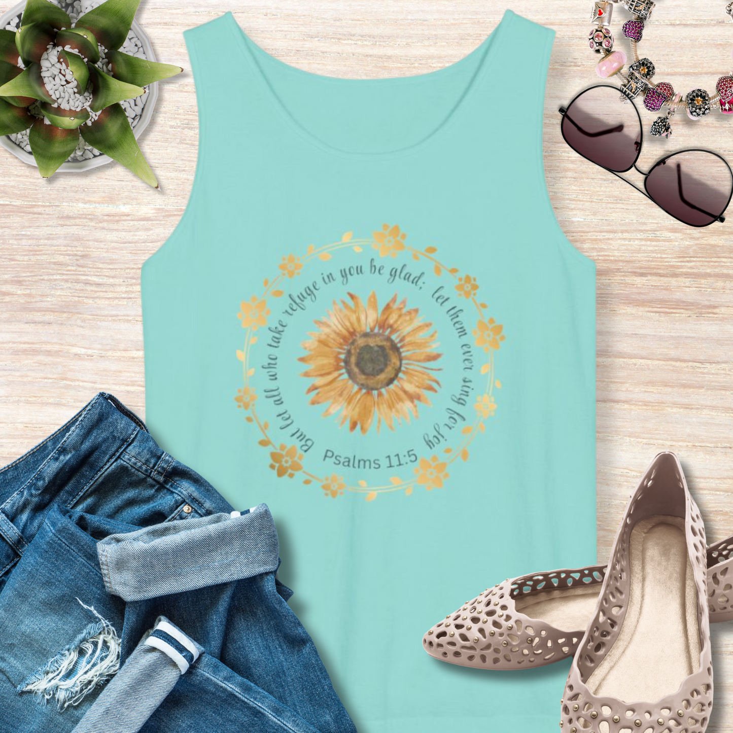 Refuge in the Lord Christian Tank Top