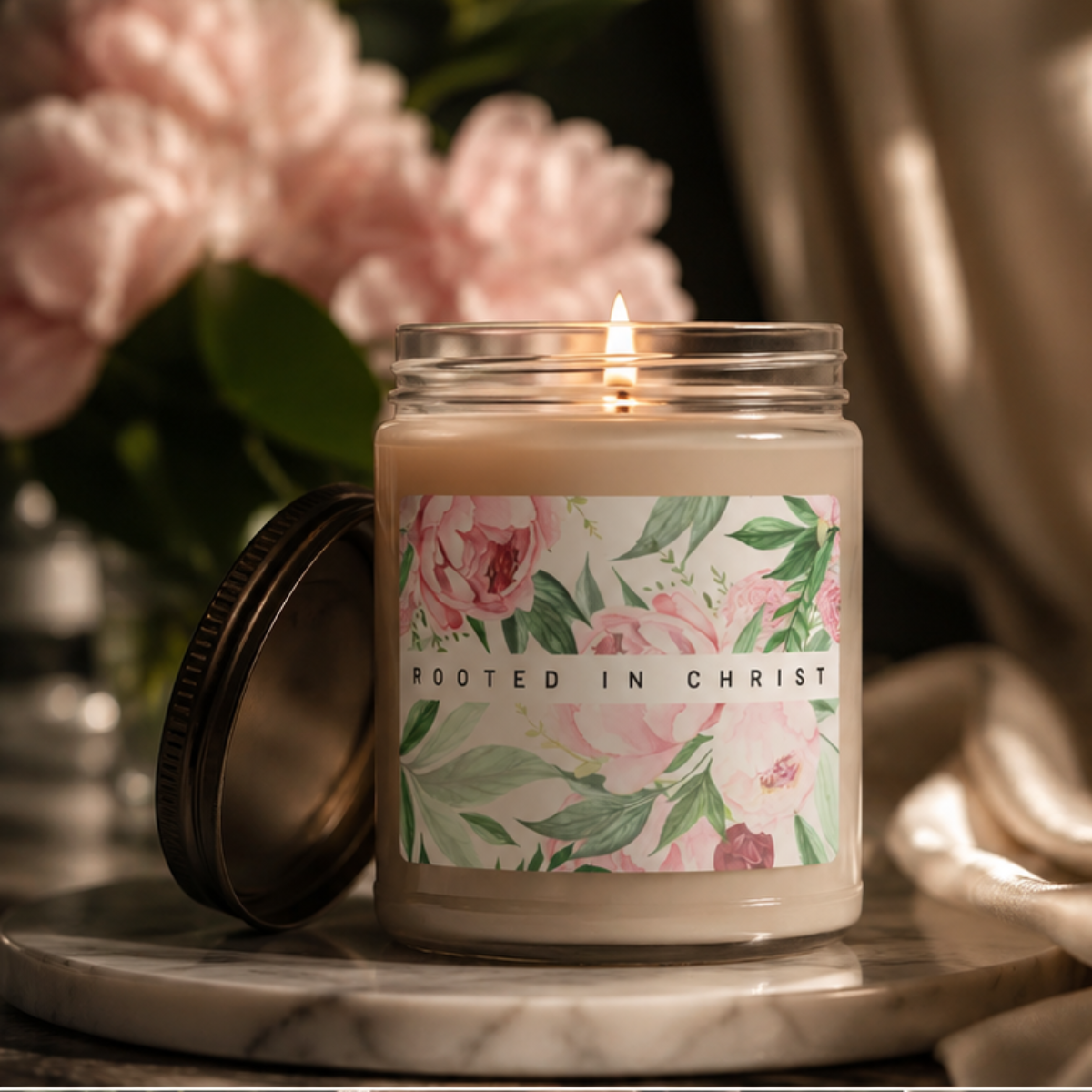 Rooted In Christ Christian Candle
