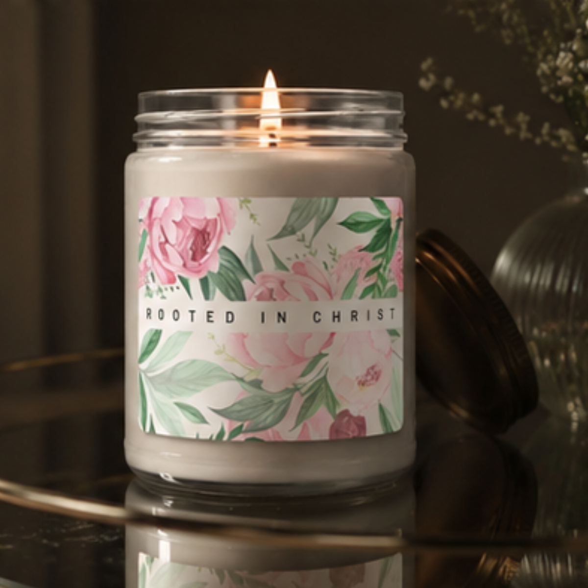 Rooted In Christ Christian Candle