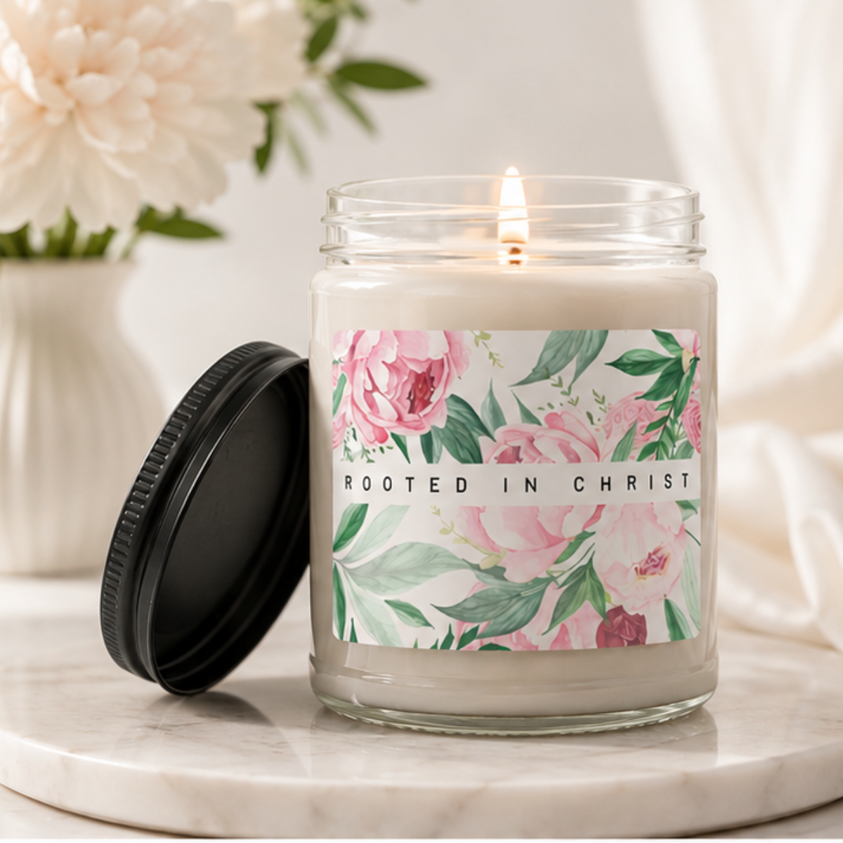 Rooted In Christ Christian Candle