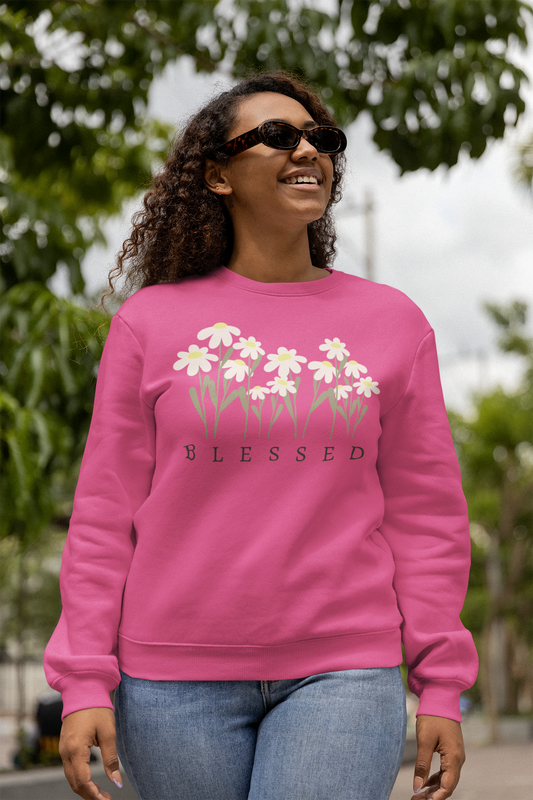 Blessed Sweatshirt Cozy Christian Sweatshirt Inspirational Women Sweatshirt