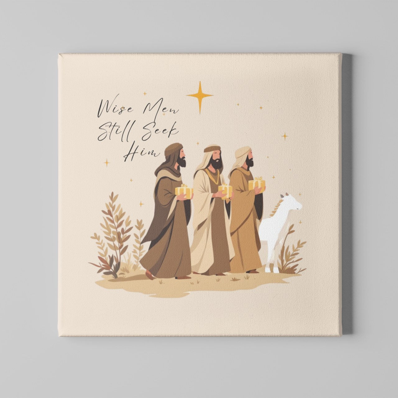 Canvas Wall Art, Christmas Nativity Scene Decor, Wise Men Still Seek Him, Religious Holiday Decoration, Matte Stretched 1