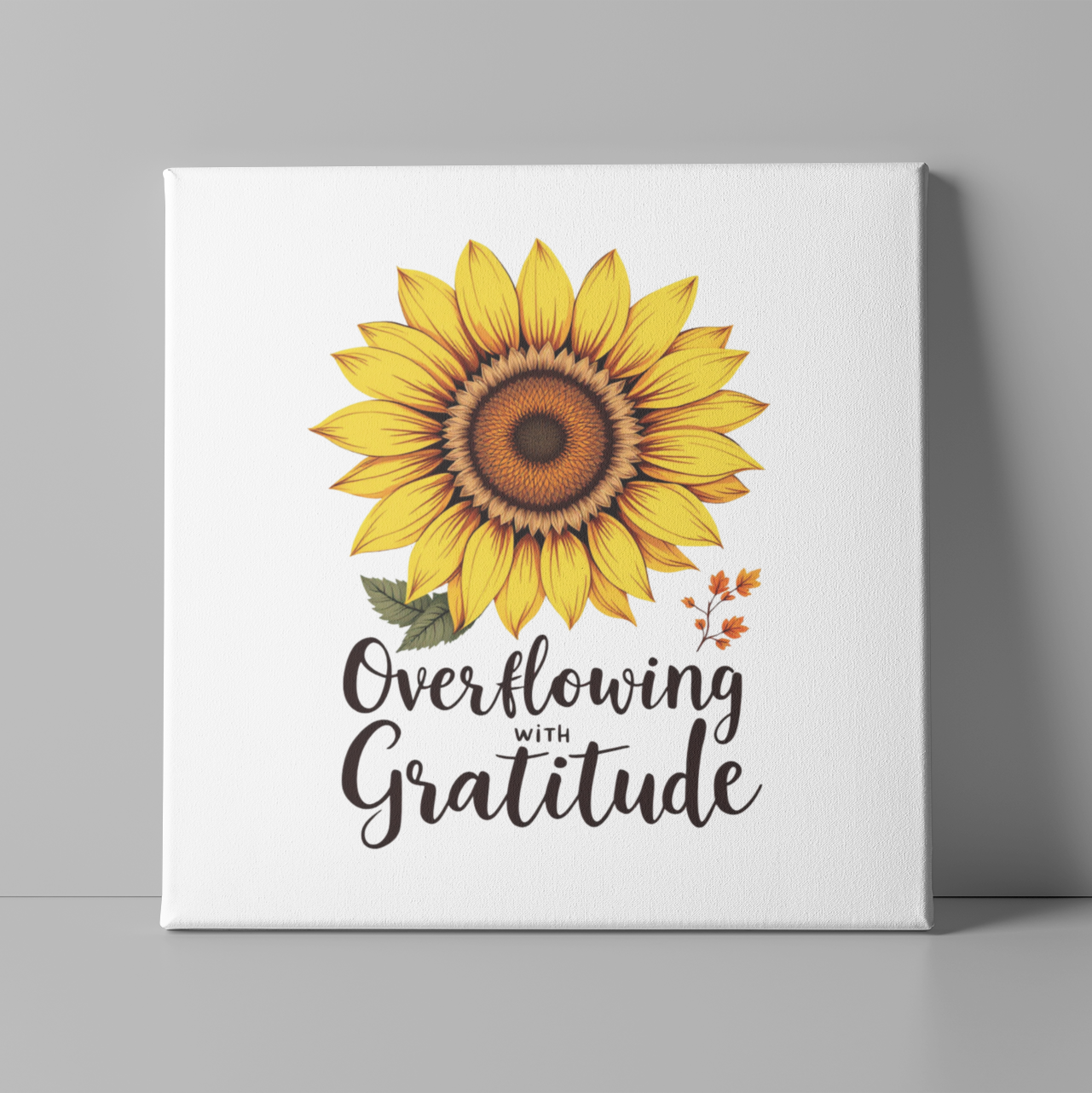 Overflowing with Gratitude WallArt Christian Canvas, Thankful WallArt, Thanksgiving WallArt Canva, Christian Stretched, 1.25"