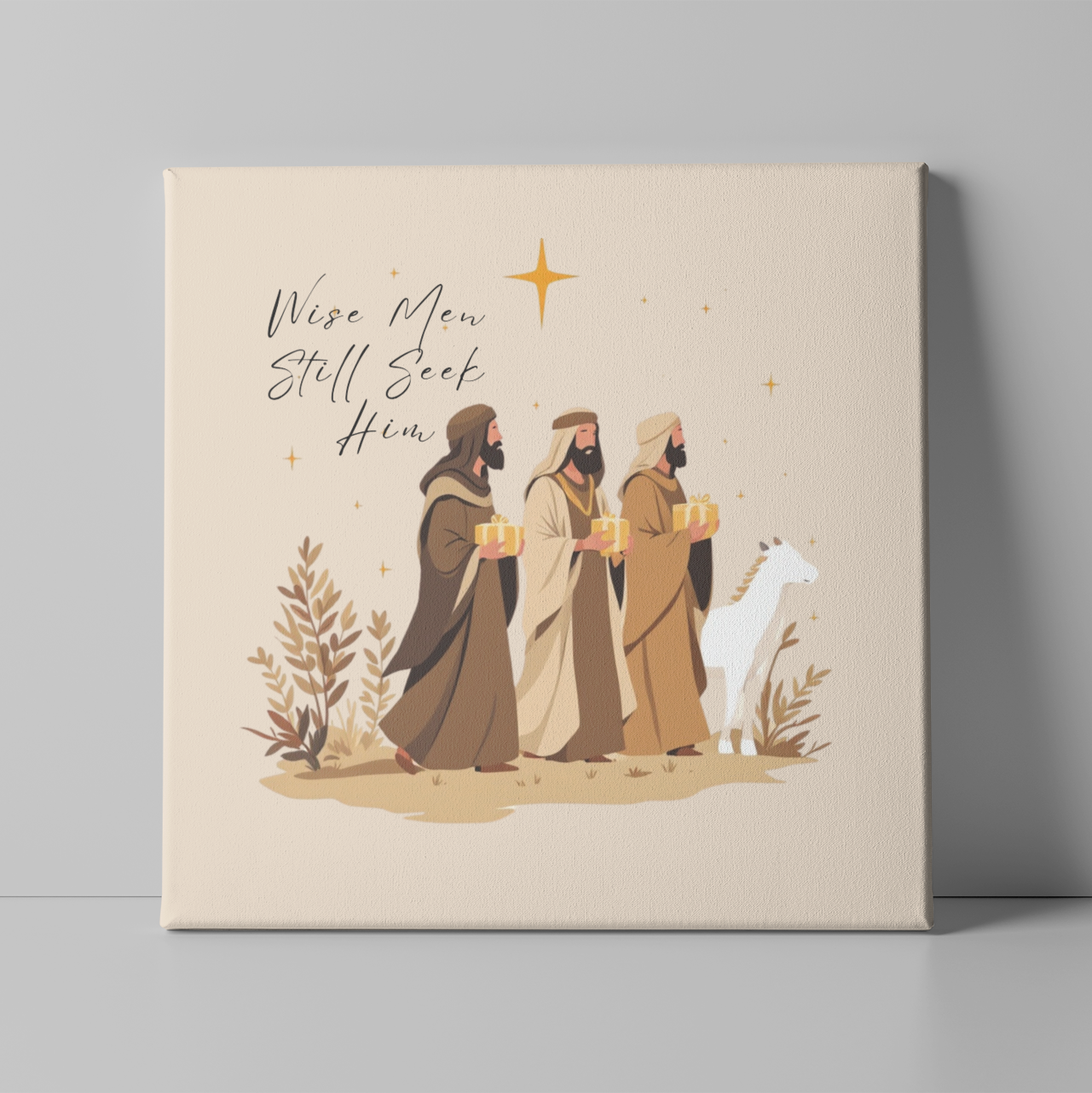 Canvas Wall Art, Christmas Nativity Scene Decor, Wise Men Still Seek Him, Religious Holiday Decoration, Matte Stretched 1