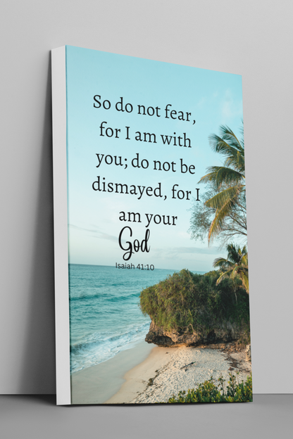 Do Not Fear Christian Faith Wall Art, Christian wall Decoration, Scripture Wall Canvas with Bible Verse Stretched in 1.5''