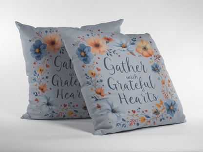 Gather Together Christian Pillow, Christain Throw Pillow, Spun Polyester Square Pillow, Decorative Thanksgiving Pillow