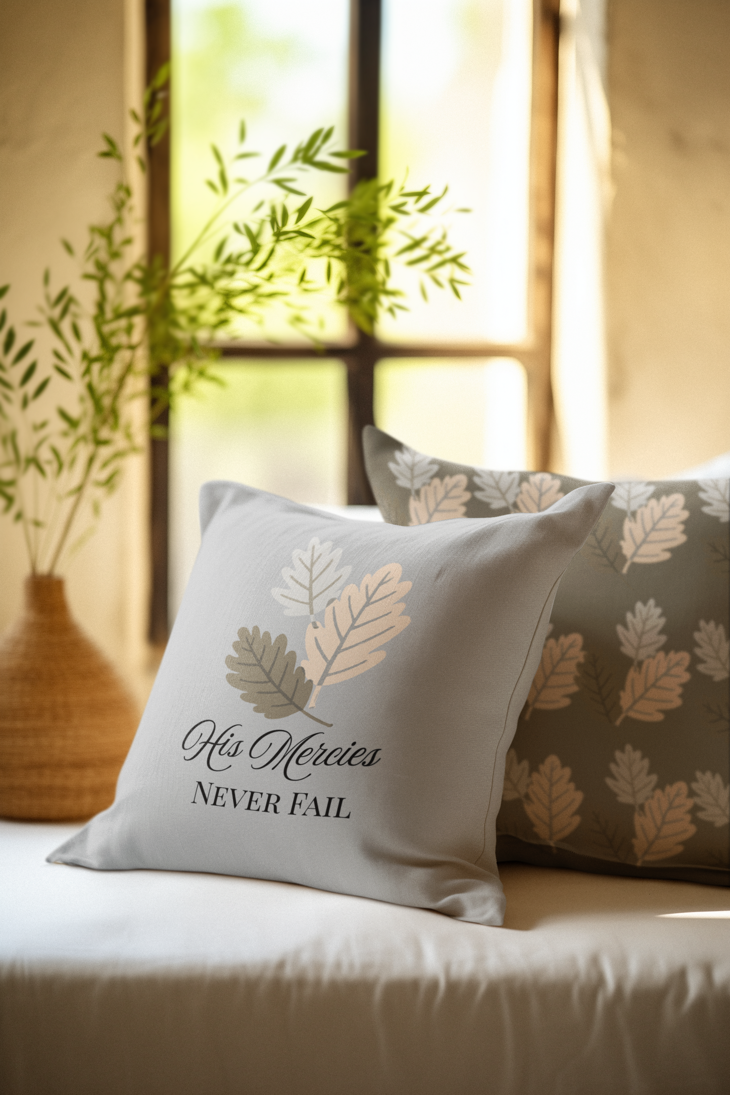 Hi Mercies Never Fail Throw Pillow| Christian Throw Pillow
