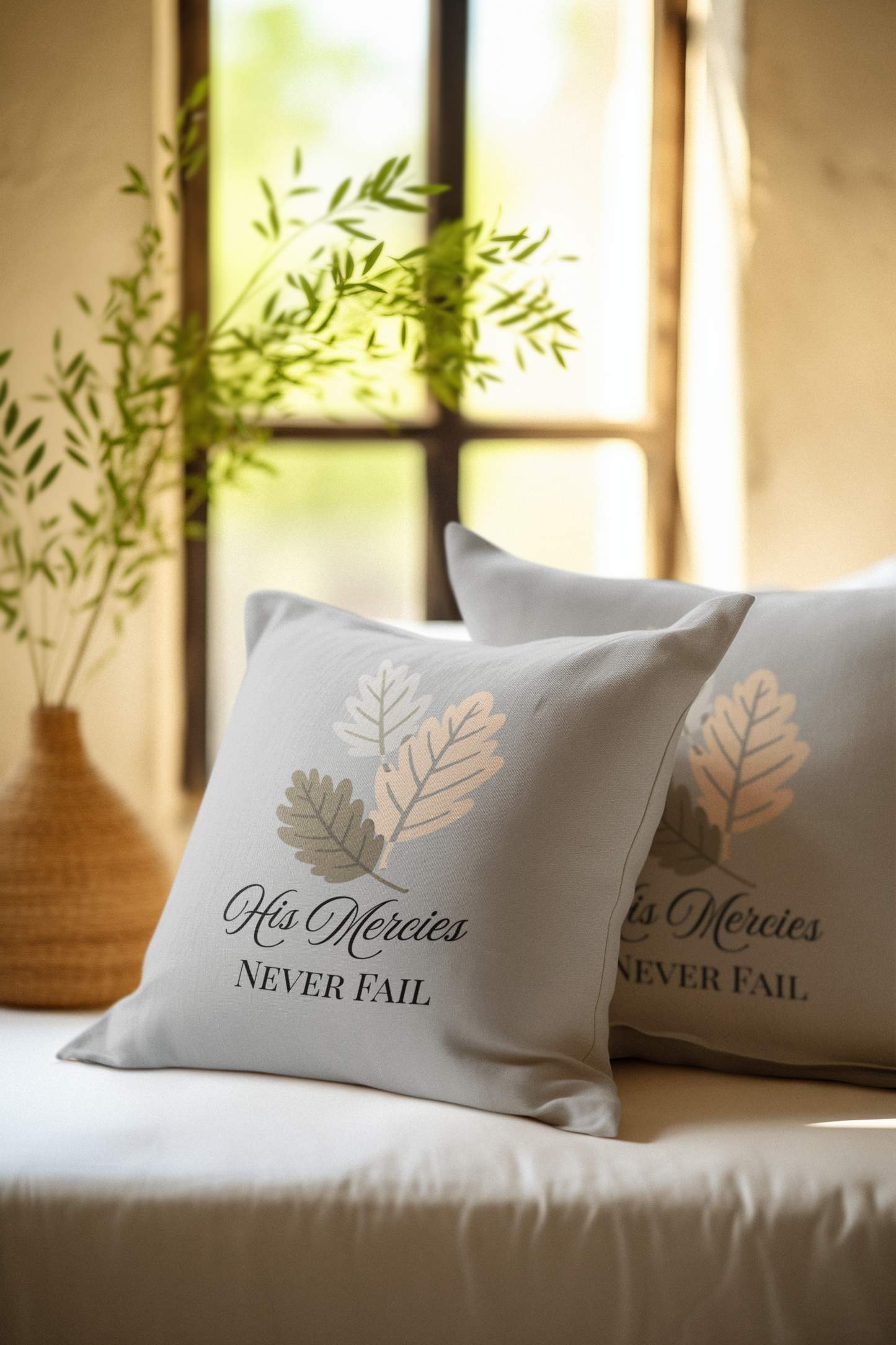 Hi Mercies Never Fail Throw Pillow| Christian Throw Pillow