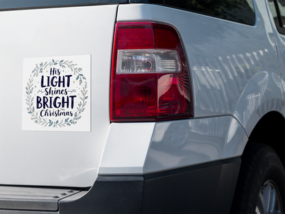 His Light Shines This Christmas, Christmas Gift, Christian Vinyl Sticker, Christmas sticker